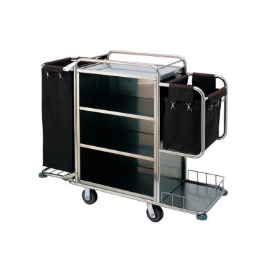 Hotel Stainless Steel Housekeeping Cleaning Cart Room Serving Trolley Factory Wholesale